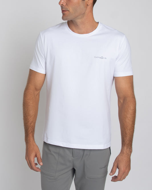 T-shirt ras du cou pour homme en blanc